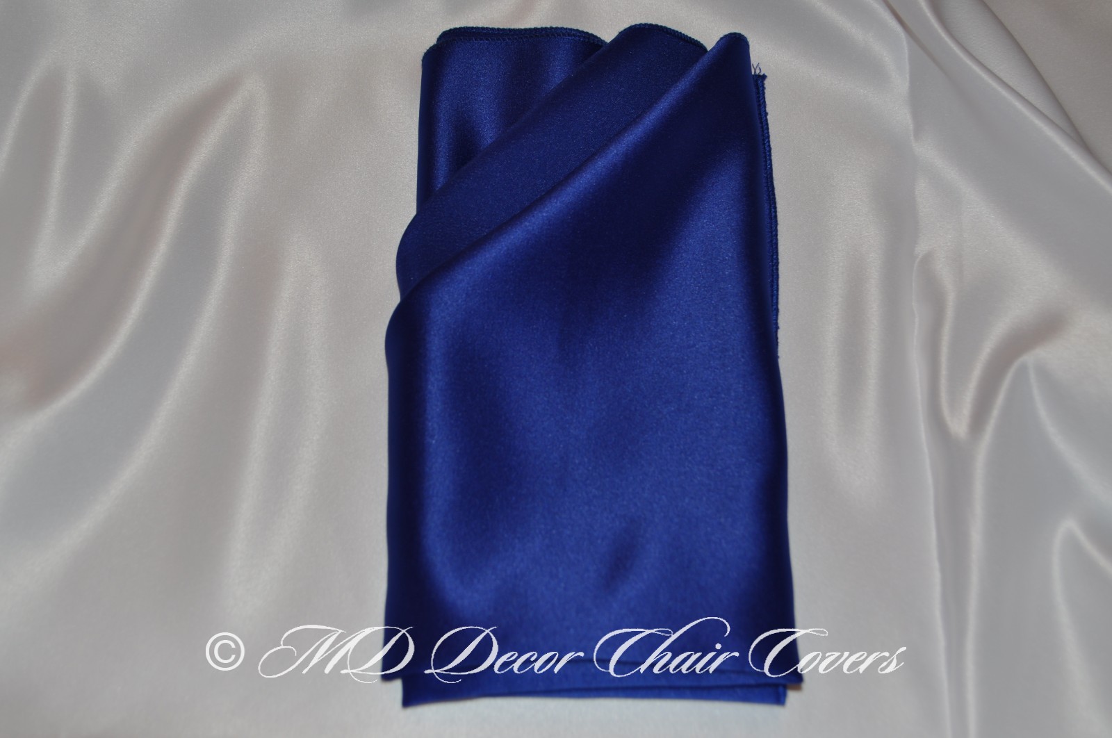 Royal blue satin lamour napkin